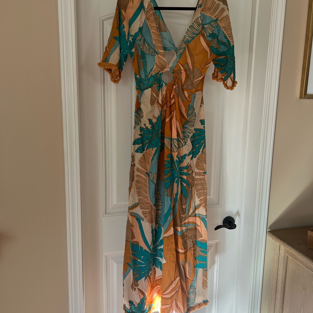 Tropical Print Maxi Dress